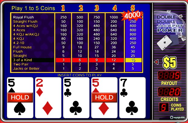 Double Double Jackpot Poker - $10 No Deposit Casino Bonus